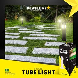 Poste Arandela Tube Light Janela Tampa Transp 39cm Preto - 6