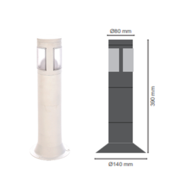Poste Arandela Tube Light Janela Tampa Transp 39cm Preto - 4