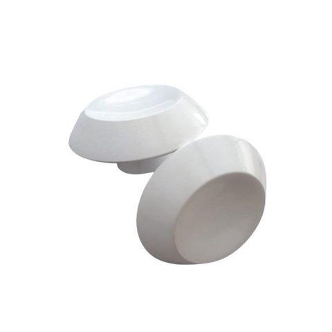 Puxador duplo redondo de madeira para porta de vidro branco