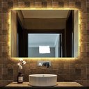 Ver imagem 1 de Espelho lapidado bisotê Iluminado com LED quente - 70x100cm