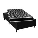 Ver imagem 2 de Cama Box Solteiro Suede Preto + Colchão Espuma D20 Preto Oriental Bueno Sono (52x88x188)