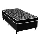 Ver imagem 1 de Cama Box Solteiro Suede Preto + Colchão Espuma D20 Preto Oriental Bueno Sono (52x88x188)