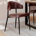 Ver imagem 2 de Cadeira de Jantar Estofada Kit 4 Chloe M25 Sintético Café - Mpozenato