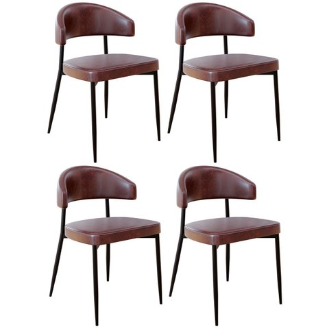 Cadeira de Jantar Estofada Kit 4 Chloe M25 Sintético Café - Mpozenato