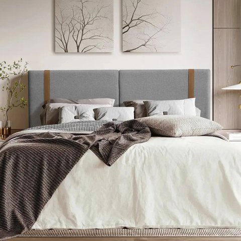 Cabeceira Dobrável Atenas Estofada 1,58m para Cama Queen Box Cinza