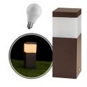 Ver imagem 1 de Poste Balizador Marrom 20cm para Jardim em Alumínio + LED Branco Quente ST2791