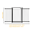 Ver imagem 2 de Grade Proteção Segurança Portão Pet 80cm Preto Bebê Cão com Extensor 2 de 30cm Itagold