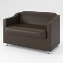 Ver imagem 1 de Sofá Namoradeira 2 Lugares Sala Descanso – Balaqui Decor Cor:Marrom