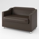 Ver imagem 2 de Sofá Namoradeira 2 Lugares Sala Descanso – Balaqui Decor Cor:Marrom