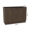 Ver imagem 3 de Balcão 120cm 2 Portas 1 Prateleira Interna Cozinha sem Tampo Lisboa Marrom/Avelã