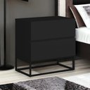 Ver imagem 1 de Mesa Cabeceira Eros 2 Gavetas Estilo Industrial com Pés