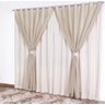 Cortina Microfibra com voil 2,80x2,80 Para Varão Duplo:Avelã - 2