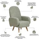 Ver imagem 4 de Poltrona de Amamentação Fixa Pés Manu Dolce D02 Bouclê Verde Oliva C-199 - Lyam Decor