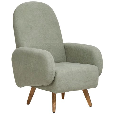Poltrona de Amamentação Fixa Pés Manu Dolce D02 Bouclê Verde Oliva C-199 - Lyam Decor