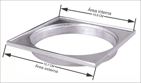 Base Porta Grelha Alumínio Polido 15x15 Cm - 2