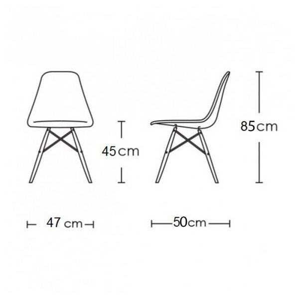 Conjunto Mesa 4 Cadeiras Pretas Eames Eiffel 90cm Base Madeira Tampo Branco - 6