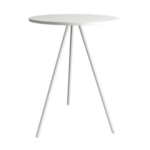 Mesa Lateral Gabriela Branca Tampo de Madeira Branco
