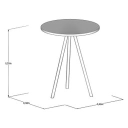 Mesa Lateral Gabriela Branca Tampo de Madeira Branco - 2