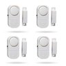 Kit 4 Sensor Alarme Magnético Sirene para Porta Janela S Fio - 1