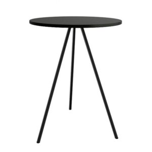 Mesa Lateral Gabriela Preta Tampo de Madeira Preto