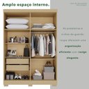 Ver imagem 6 de Guarda-Roupa Solteiro 4 Portas 2 Gavetas com Pés França Espresso Móveis Cinza/Jequitibá/Granizo