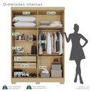 Ver imagem 5 de Guarda-Roupa Solteiro 4 Portas 2 Gavetas com Pés França Espresso Móveis Cinza/Jequitibá/Granizo
