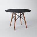 Ver imagem 3 de Conjunto Mesa Eiffel Preta 110cm com 4 Cadeiras Dkr Pretas para Jantar