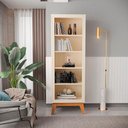 Ver imagem 5 de Estante Livreiro Retrô Alta com 5 Prateleiras 173 Cm Eiffel - Off White e Cedro