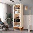 Ver imagem 1 de Estante Livreiro Retrô Alta com 5 Prateleiras 173 Cm Eiffel - Off White e Cedro