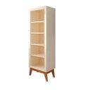 Ver imagem 3 de Estante Livreiro Retrô Alta com 5 Prateleiras 173 Cm Eiffel - Off White e Cedro