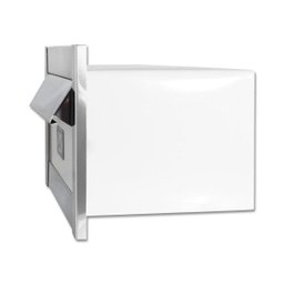 Caixa De Correio carta F Inox polido brilhante espelhado c tarja branca 20 cm profundidade - 3