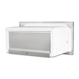 Caixa De Correio carta F Inox polido brilhante espelhado c tarja branca 20 cm profundidade - 4