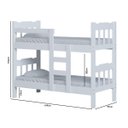 Ver imagem 2 de Beliche de Madeira Branca Solteiro Pérola Branco