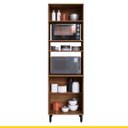 Ver imagem 2 de Torre Quente Laura 63 X 213 X 52 Cm 3 Portas Nicho Forno Microondas Mdp Mel Preto - Clicklar