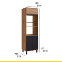 Ver imagem 3 de Torre Quente Laura 63 X 213 X 52 Cm 3 Portas Nicho Forno Microondas Mdp Mel Preto - Clicklar