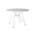 Ver imagem 1 de Mesa Eames Ferro Branco Tampo Redondo Madeira Branco 90cm