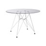 Mesa Eames Ferro Branco Tampo Redondo Vidro 90cm - 1