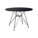 Ver imagem 1 de Mesa Eames Ferro Preto Tampo Redondo Madeira Preto 110cm