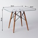 Ver imagem 4 de Conjunto de Mesa Eames Tampo Quadrado Vidro 90cm 4 Cadeiras Pretas