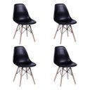 Ver imagem 2 de Conjunto de Mesa Eames Tampo Quadrado Vidro 90cm 4 Cadeiras Pretas