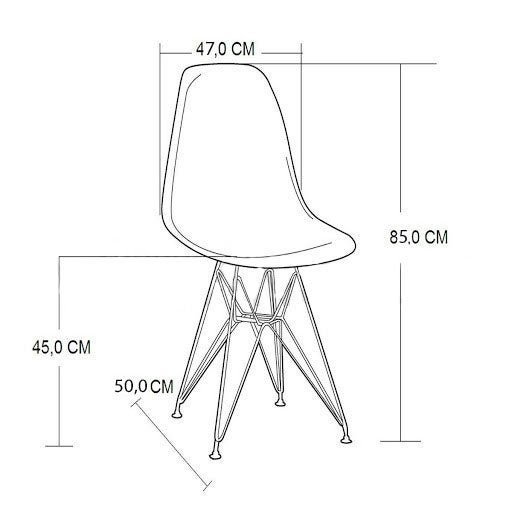 Conjunto Sala de Jantar Eames de Ferro Preto e Tampo Quadrado Preto 90cm 4 Cadeiras Pretas - 4