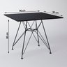Conjunto Sala de Jantar Eames de Ferro Preto e Tampo Quadrado Preto 90cm 4 Cadeiras Pretas - 3