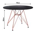 Ver imagem 2 de Mesa Eames Cobre Tampo Redondo de Madeira Preto 90cm