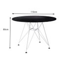 Ver imagem 3 de Conjunto Sala de Jantar Eames de Ferro Branco Tampo o Redondo 110cm Preto 4 Cadeiras Preta