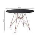 Ver imagem 2 de Mesa Eiffel Redonda 90cm Tampo de Madeira Preto com Base de Ferro Cobre