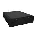 Ver imagem 2 de Base Cama Box Baú Blindado Casal Suede Preto 43x138x188