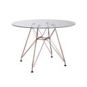 Ver imagem 1 de Mesa Eiffel Redonda 90cm Tampo de Vidro com Base de Ferro Cobre