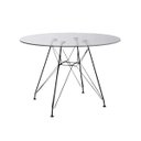 Ver imagem 1 de Mesa Eiffel Redonda 90cm Tampo de Vidro com Base de Ferro Preto