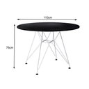 Ver imagem 2 de Mesa Eiffel Redonda 110cm Tampo de Madeira Preto com Base de Ferro Branco