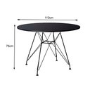 Ver imagem 2 de Mesa Eiffel Redonda 110cm Tampo de Madeira Preto com Base de Ferro Preto